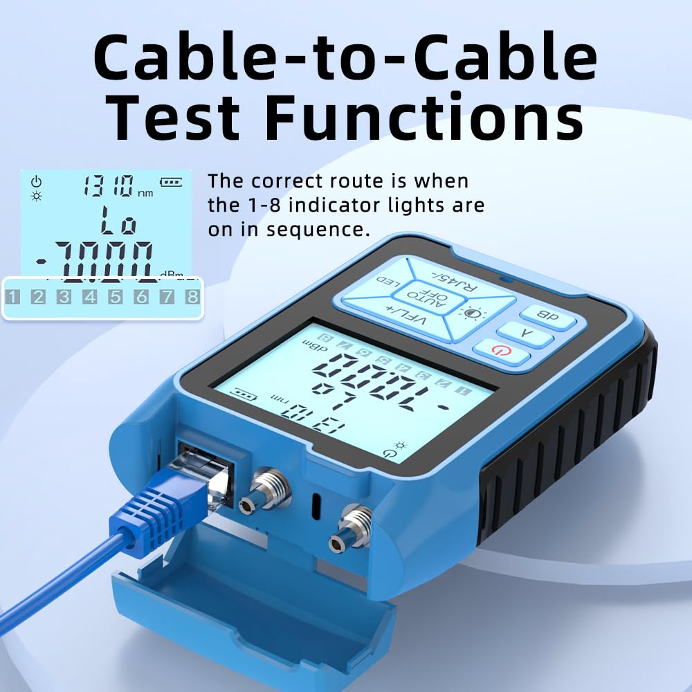 Mini medidor de potencia óptica carga 4 en 1, localizador Visual fallos, prueba Cable red, probador fibra(50MW NETWORK TEST)