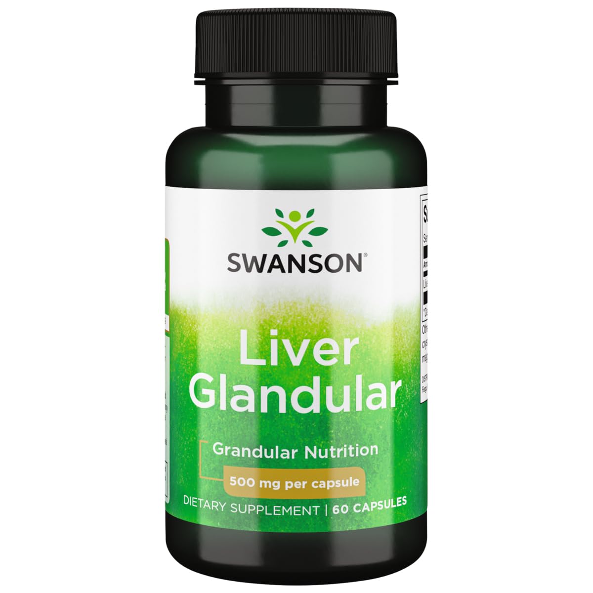 Swanson Liver Glandular Bovine Tissue 500 mg, 60 Capsules