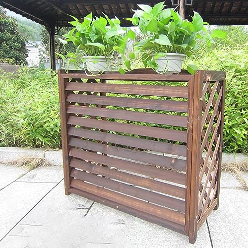 RRrawgff Red de Madera para Cerca de Ventana de Aire Acondicionado, Cerca de privacidad para Exteriores, Cubierta Protectora para Unidad condensadora de Basura, Soporte para Flores con Forma de Cubo