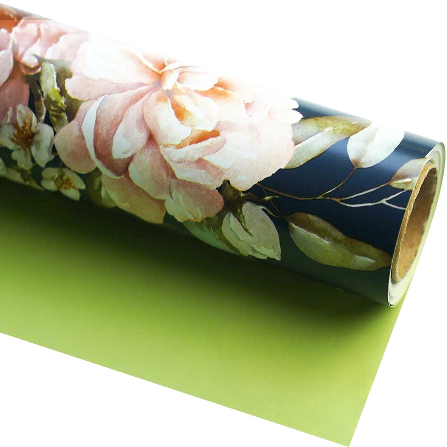 YXTII Floral Wrapping Paper -17 Inch x 9.8 Feet, Double-Sided Flower Gift Wrap Perfect for Wedding, Birthday, Bridal Shower, Halloween, Christmas