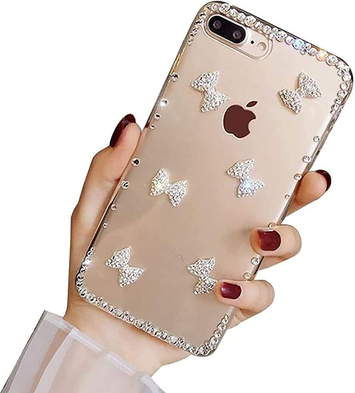 LCHDA Bling Diamond Case for Moto G 2025 5G, Glitter Clear Crystal Bright Full Diamonds Luxury Sparkle Rhinestone Bumper Women Girls Protective Phone Case Cover - White