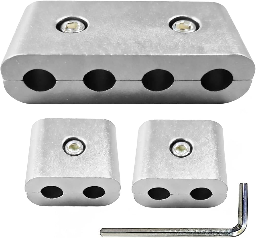 Craedli 3PCS Car Engine Spark Plug Wire Separator Divider Kit, Aluminum Alloy Spark Plug Wire Holder Clamp with Hex Wrench for 6mm-7mm Wires, Ignition Wires Loom Divider Retaining Clips (Blue)