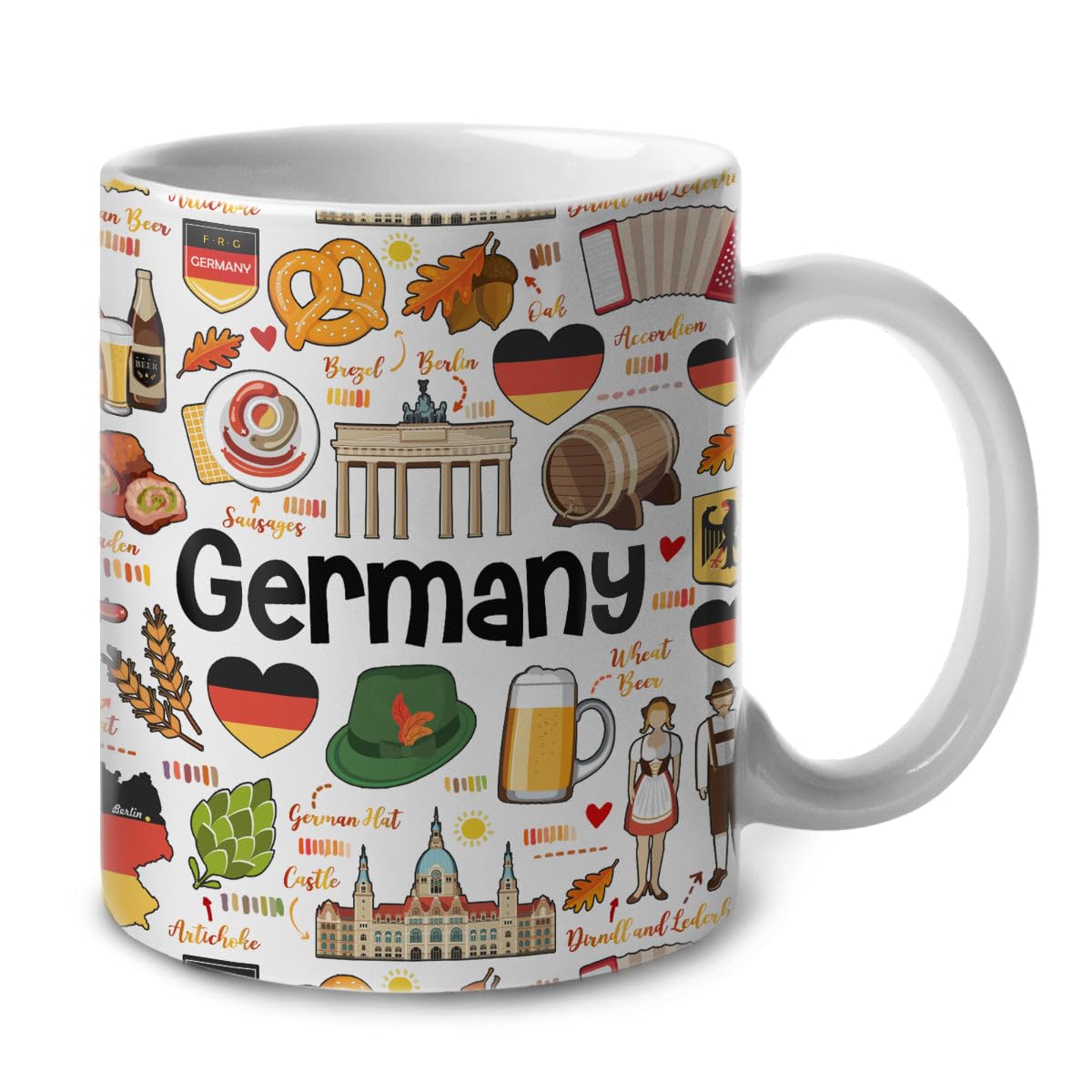 Amazon.com: Lotacy Germany Symbols Colorful Coffee Mug, Ceramic 11