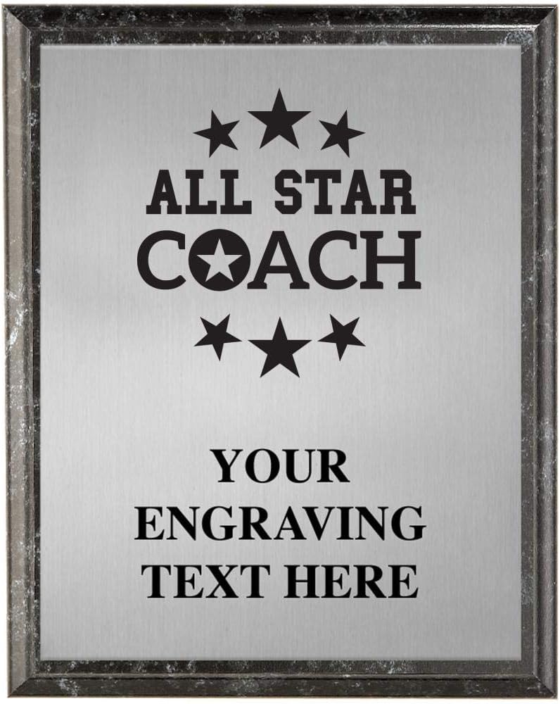 Crown Awards Coaching Plaques, Personalized All Star Coach Trophy Plaque Award, Great Custom Engraved Team Coach Gifts Prime