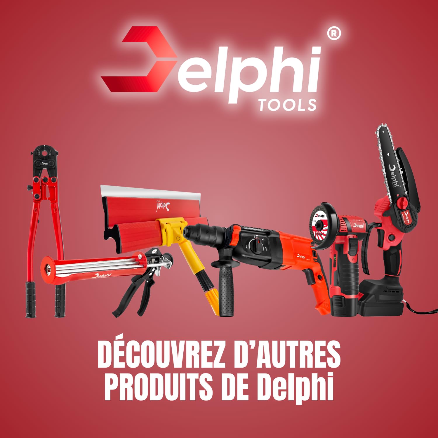 Delphi Marteau Piqueur Électrique 70 J, 1950 RPM, 1600 W (Système Antivibration, HEX30, Coffret à Roulettes + Kit d’Accessoires) - Marteau de Démolition avec 2 Burins et Poignée Réglable