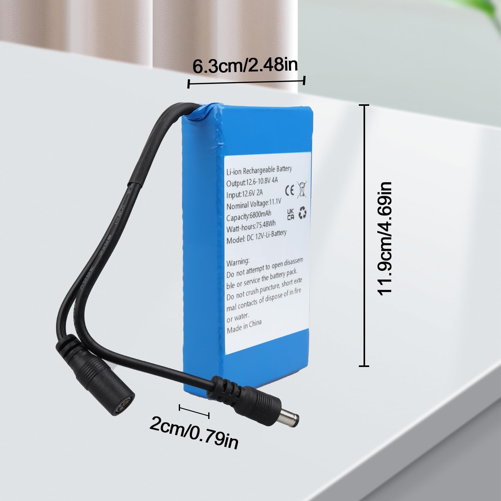 DC12V 6800mAh Batterie lithium-ion rechargeable DC5521 pour la plupart des appareils 12V, bande LED, caméra CCTV, localisateur, DVD portables, produits automobiles,Bluetooth, équipement médical
