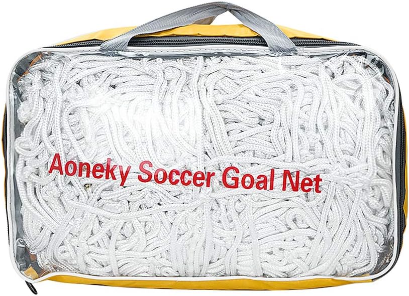 Aoneky 4 mm Heavy Duty Soccer Goal Net - 10 lbs per Netting - 24 x 8 Ft - Replacement Full Size Football Post Net - NOT Include Posts