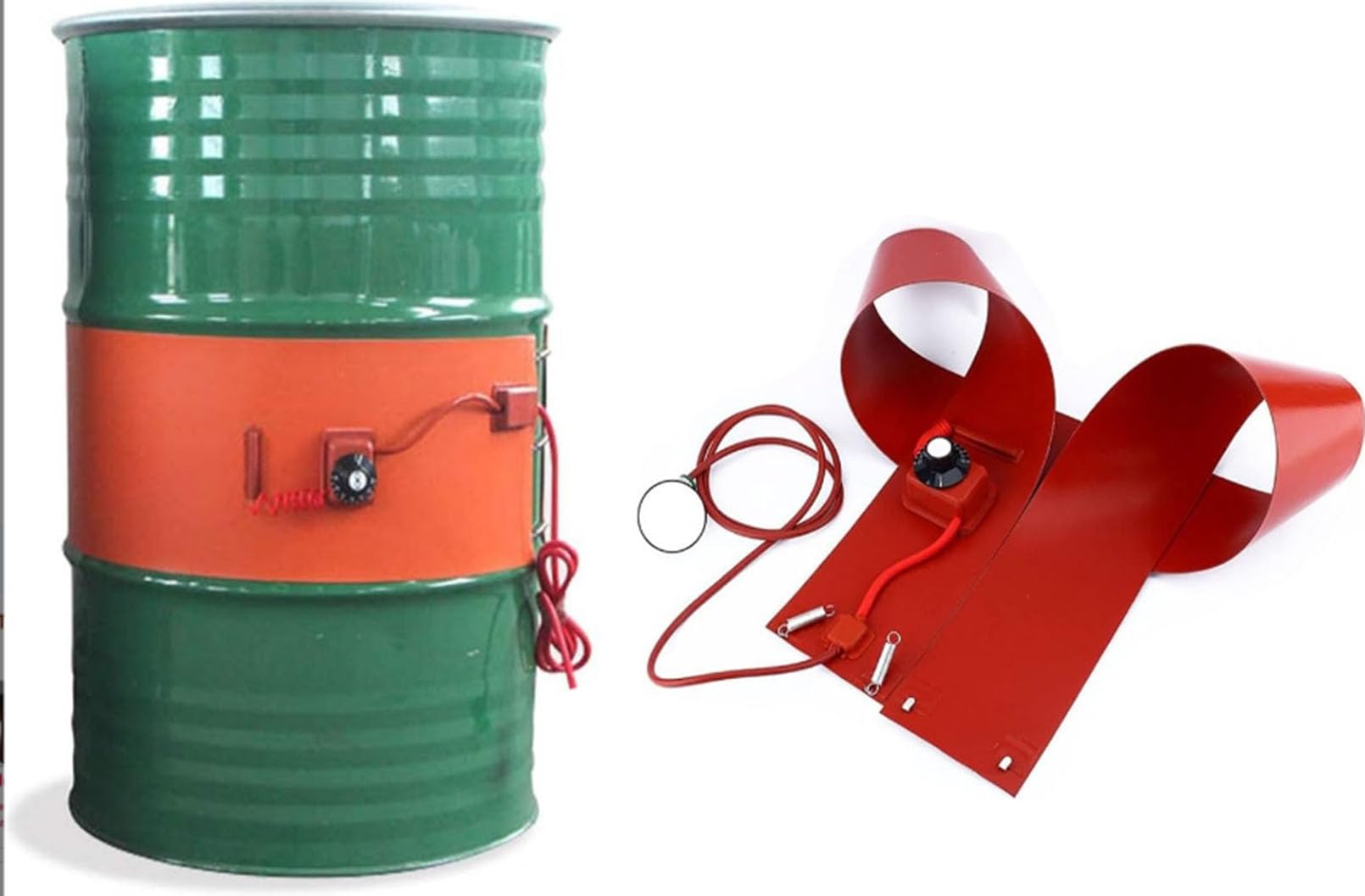 Regulowany termostat grzałka beczkowa - silikonowa podkładka grzewcza do metalowych bębnów - 220 V/800 W podgrzewacz bębna olejowego miodu