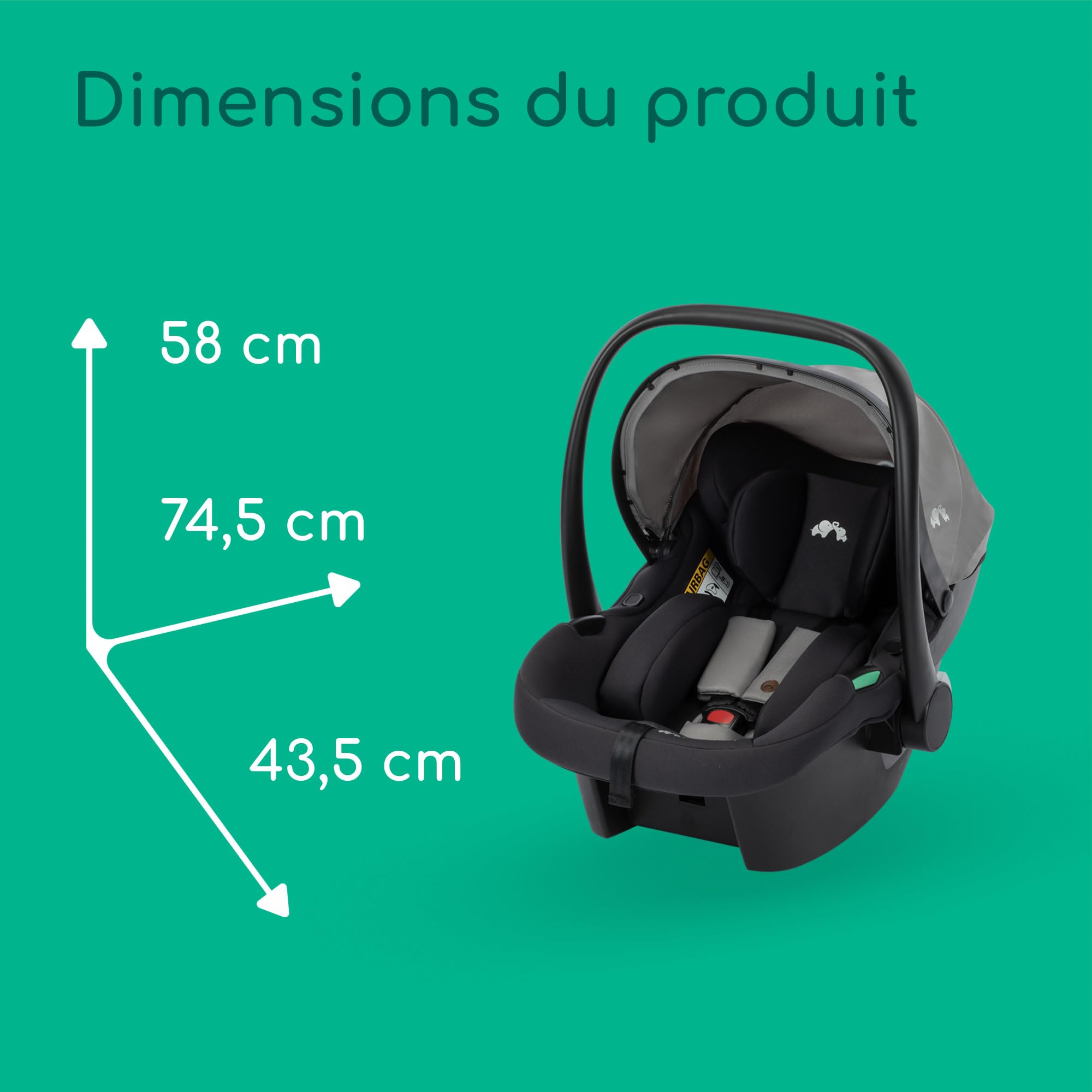 Bebeconfort Haze Trio Lux, Poussette 3-en-1 Avec Siège Auto Bébé (i-Size), 0-4 ans (max. 22 kg), Unité de Siège 2-en-1, Position Allongée, Pliage Compact, Poussette Trio Légère, Tinted Grey