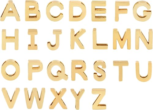26 piezas Dijes de Letras Rellenos de Oro de 18k, Dijes Iniciales, Colgantes de Letras para Hacer Pulseras, Collares y Joyas de Bricolaje