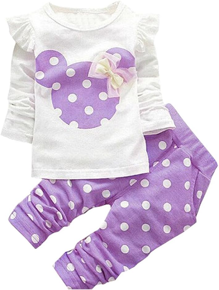 MH-LuckyBaby Girl Clothes Infant Outfits Set 2 Pieces Long Sleeved Tops + Pants