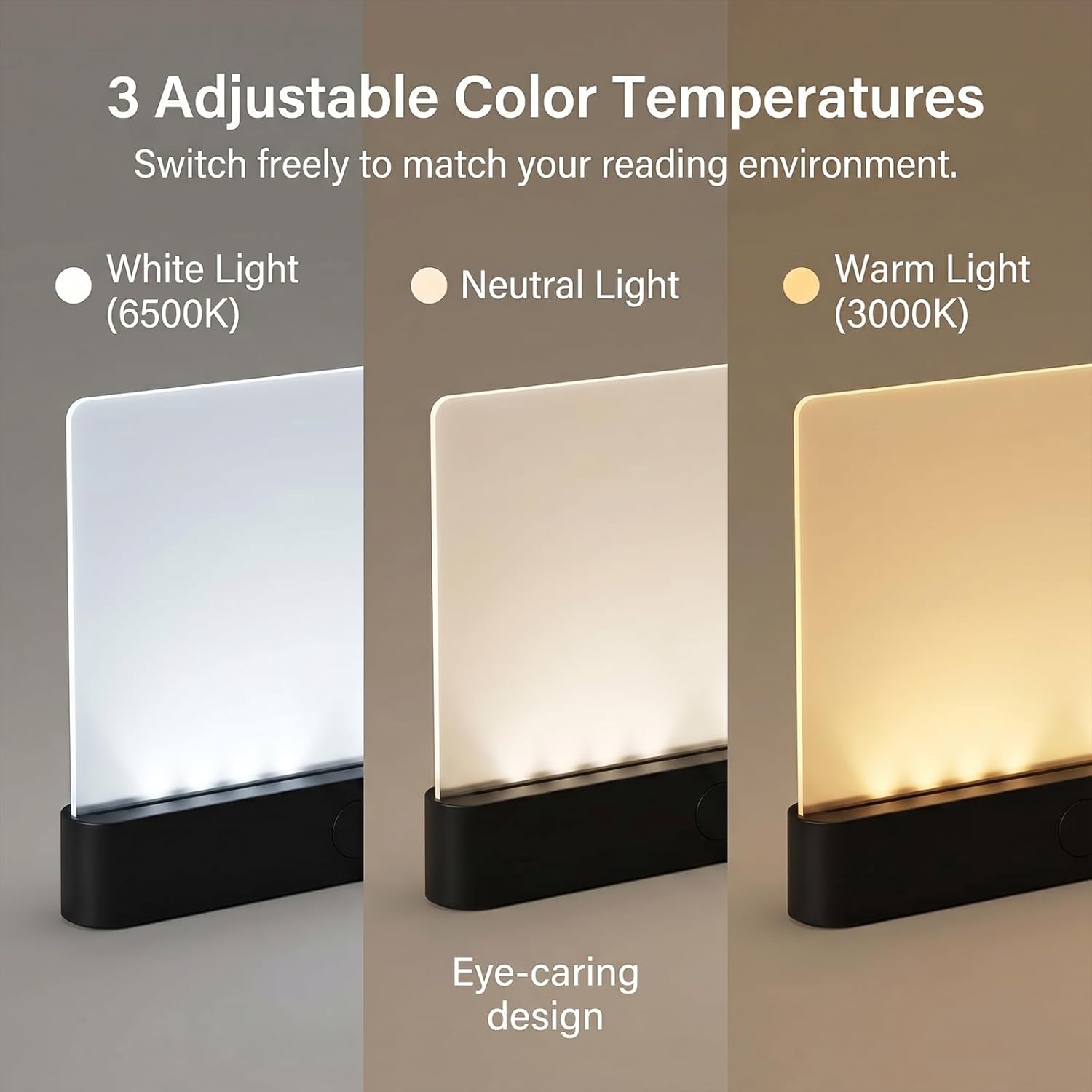 Calm Oasis Book Light, Reading Light - Smart LED Reading Lights for Books in Bed (Black)