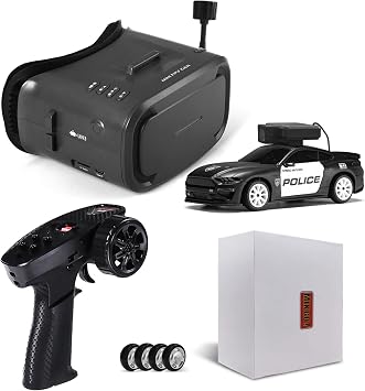 MG034 FPV Drift RC Car with VR Goggles&Camera for Thrilled Rxperience,20KM/H Remote Control Car- Gyro,Drift/Racing Tires,Full Simulated Lighting System,4WD RC Car Toy for Adult Black, FPV Version
