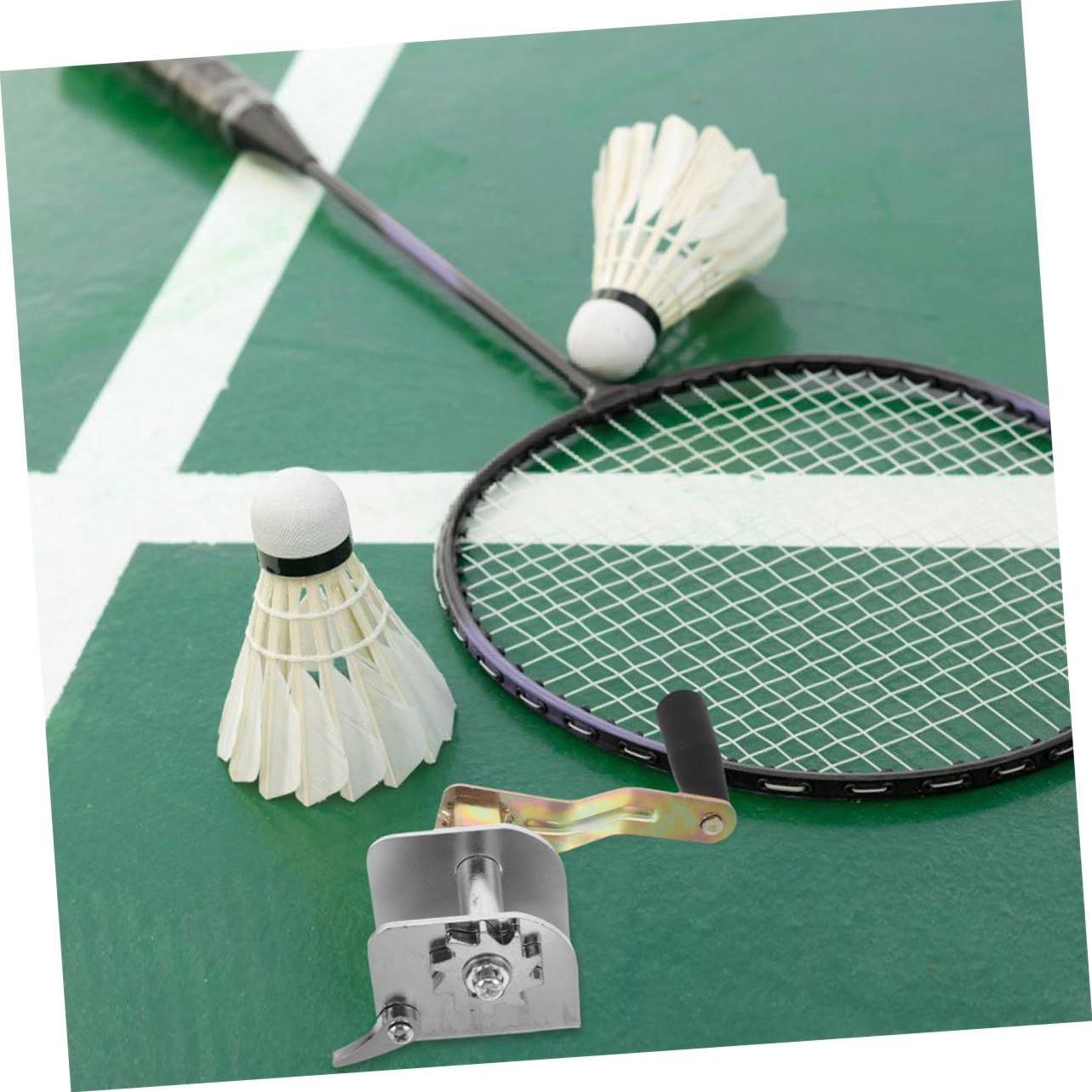 2 Stück Volleyballnetzwindenset aus Robustem Material mit Handkurbel Präzise Netzspannvorrichtung Wetterfest für Badminton und Volleyballpfosten Outdoor Sportzubehör