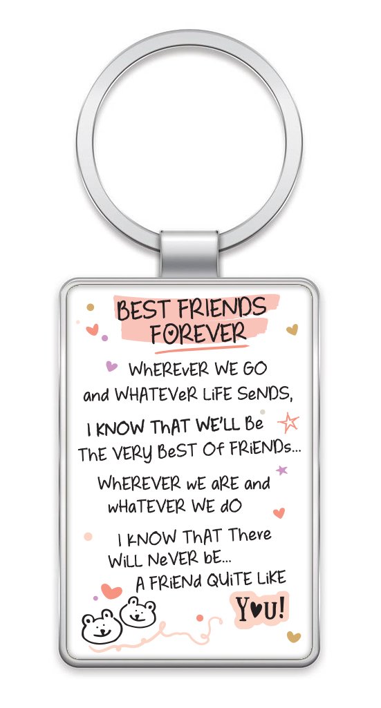 Wpl White Inspired Words Keyring - Best Friends Forever - Gift Ideas