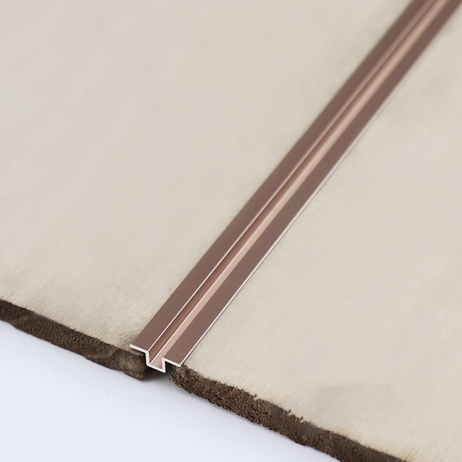 Floor Transition Strip Wood to Laminate Flooring Gap Overlay Joint Strip, Door Threshold Aluminum, Gap Connection(Rose Gold)