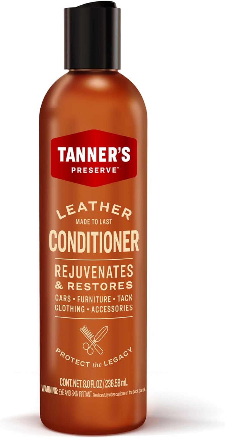 Tanner's Preserve Leather Conditioner for Finished Leather, Restores & Protects Auto Seats, Furniture & Tack, 8 fl oz