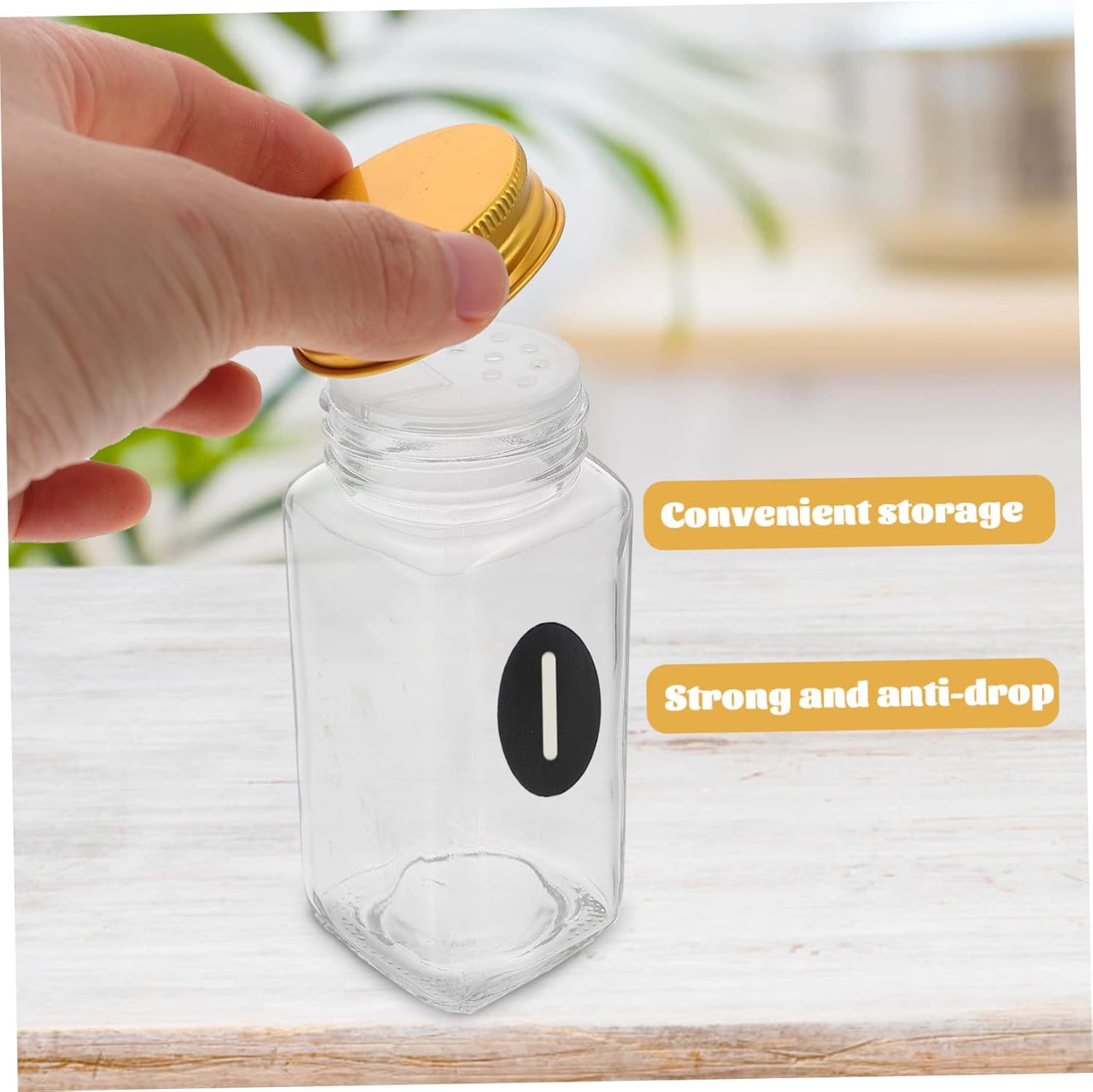 IMIKEYA 12pcs Spice Jars Set Lids Salt Pepper Shaker Bottles Glass Containers for Kitchen