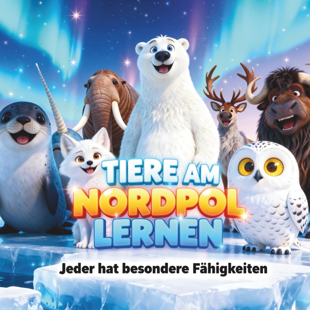 Tiere am Nordpol lernen : Jeder hat besondere Fähigkeiten: Entdecke 8 Tiere und ihre Superkräfte – Bilderbuch für Kinder ab 5 Jahren | Erstlesebuch über Eisbär, Robbe, Polarfuchs & mehr