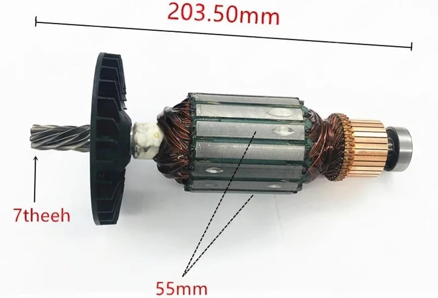7-Tooth 220-240V Armature Rotor for D28730 Electric Tool