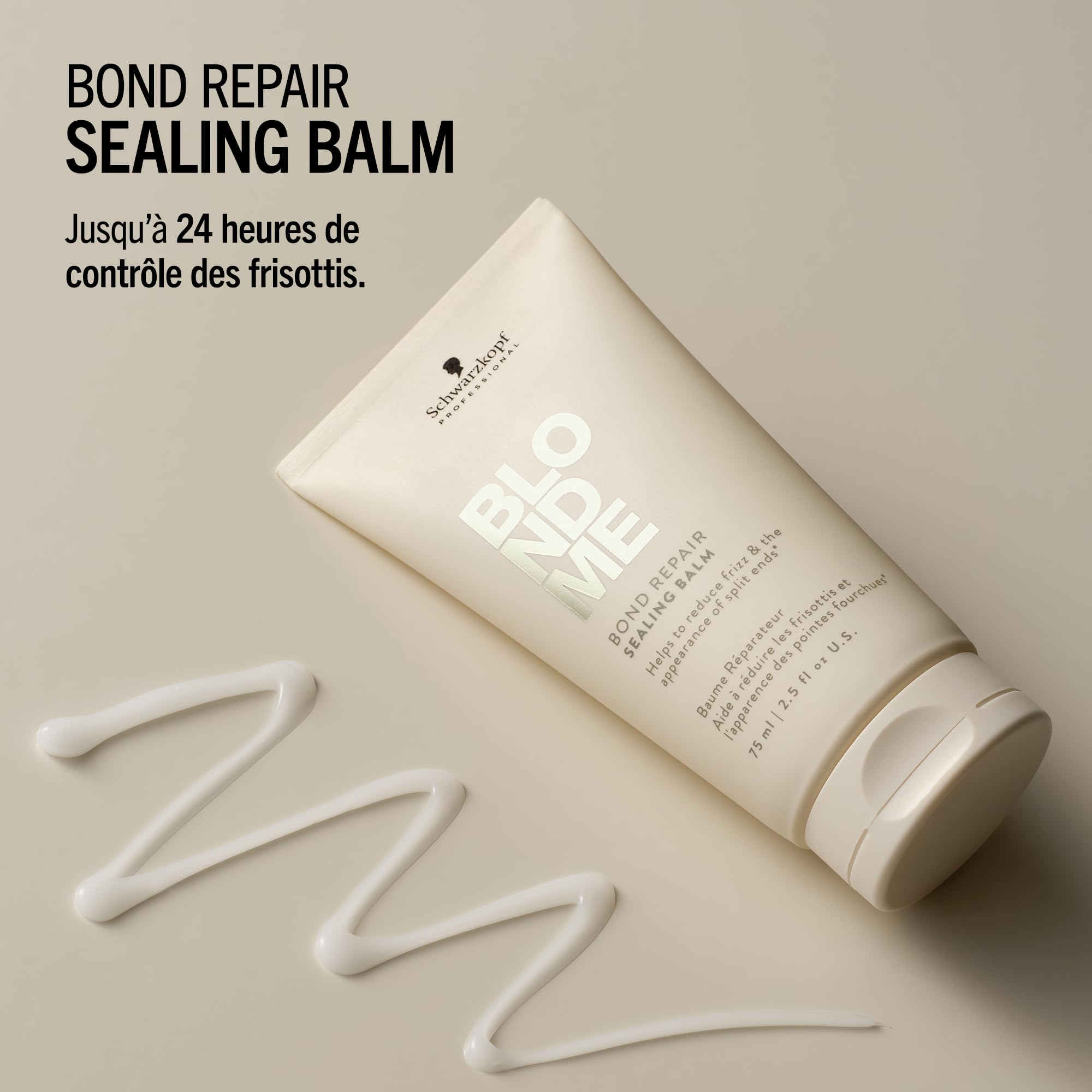 Schwarzkopf Professional BLONDME Bond Repair Sealing Balm Soin Sans Rinçage Protection Thermique Réduisant Les Frisottis Sceller Les Pointes Fourchues Adoucissant Et Renforçant 75 ml