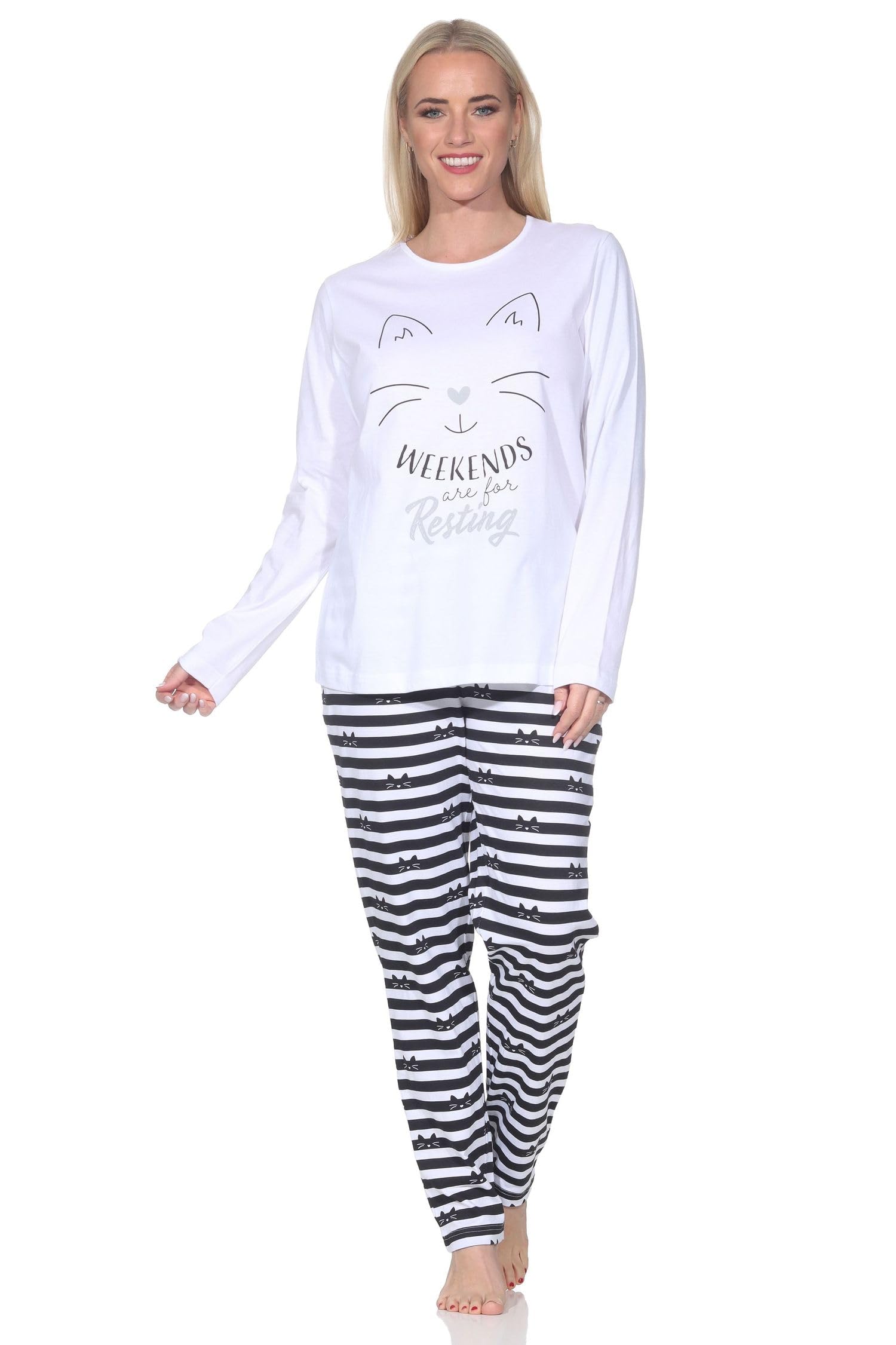 Pyjama Homme Normann à Manches Longues - Imprimé Sur Le Devant - Coupe Confortable - Taille Grande 64-66