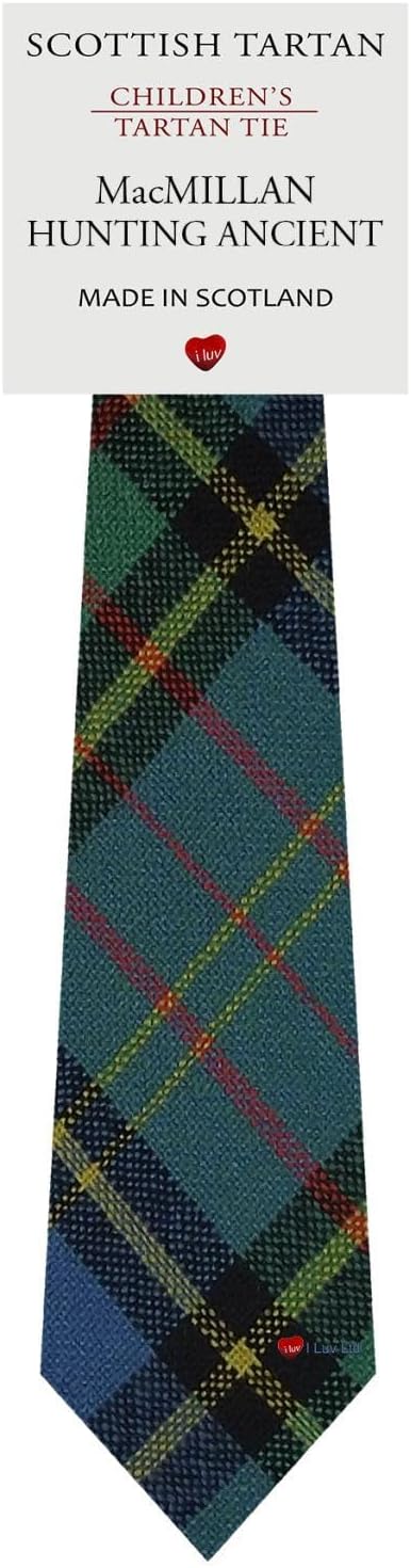 I LUV LTD Boys All Wool Tie Woven And Made in Scotland in MacMillan Hunting Ancient Tartan