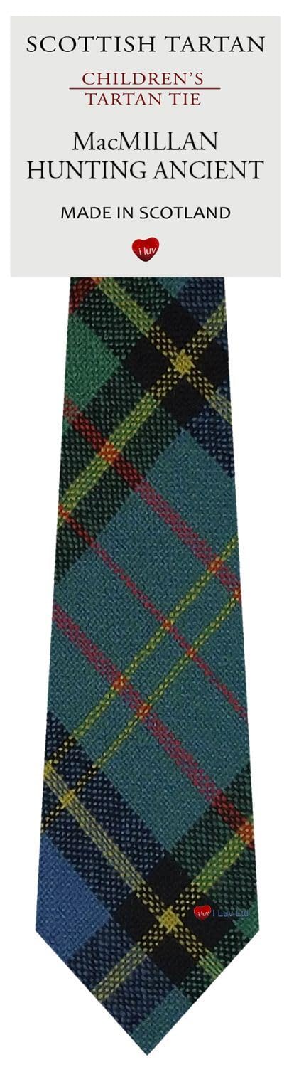 I LUV LTD Boys All Wool Tie Woven And Made in Scotland in MacMillan Hunting Ancient Tartan