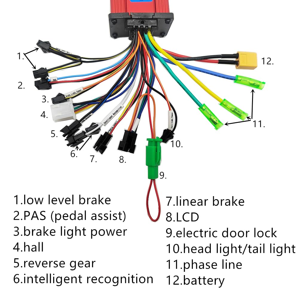 Centralina Monopattino Elettrico Controller Senza spazzole for Scooter Elettrico for Bicicletta 24V 36V 48V 60V 250W 350W Brushless Motor Controller(24V-60V 6-20A Kit)
