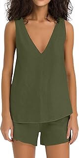 Ropa de fitness para mujer Moda Mujer Casual Color sólido Traje Pantalones Cortos con Cintura Elástica Conjunto de Dos Piezas 1 Pijama Mujer Tallas Grandes