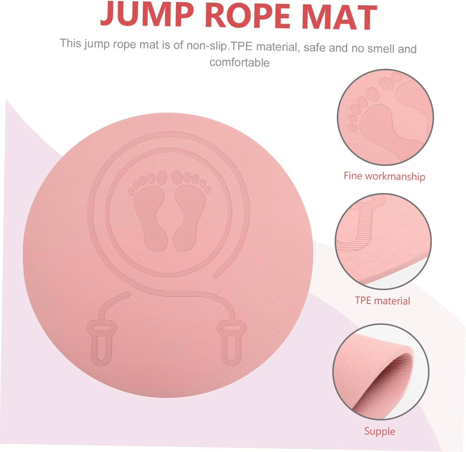 YARNOW Indoor Jump Rope Pad Non Slip Shock Absorbing Exercise Mat for Adults Comfortable Cushioning for Home