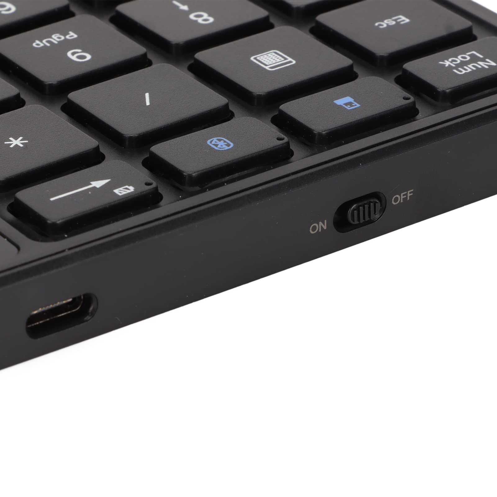 Goshyda Teclado Numérico Inalámbrico, BT y 2.4G Modos Duales 22 Teclas Teclado Numérico Delgado Recargable con Panel Táctil, para para Android, para OS X (Negro)