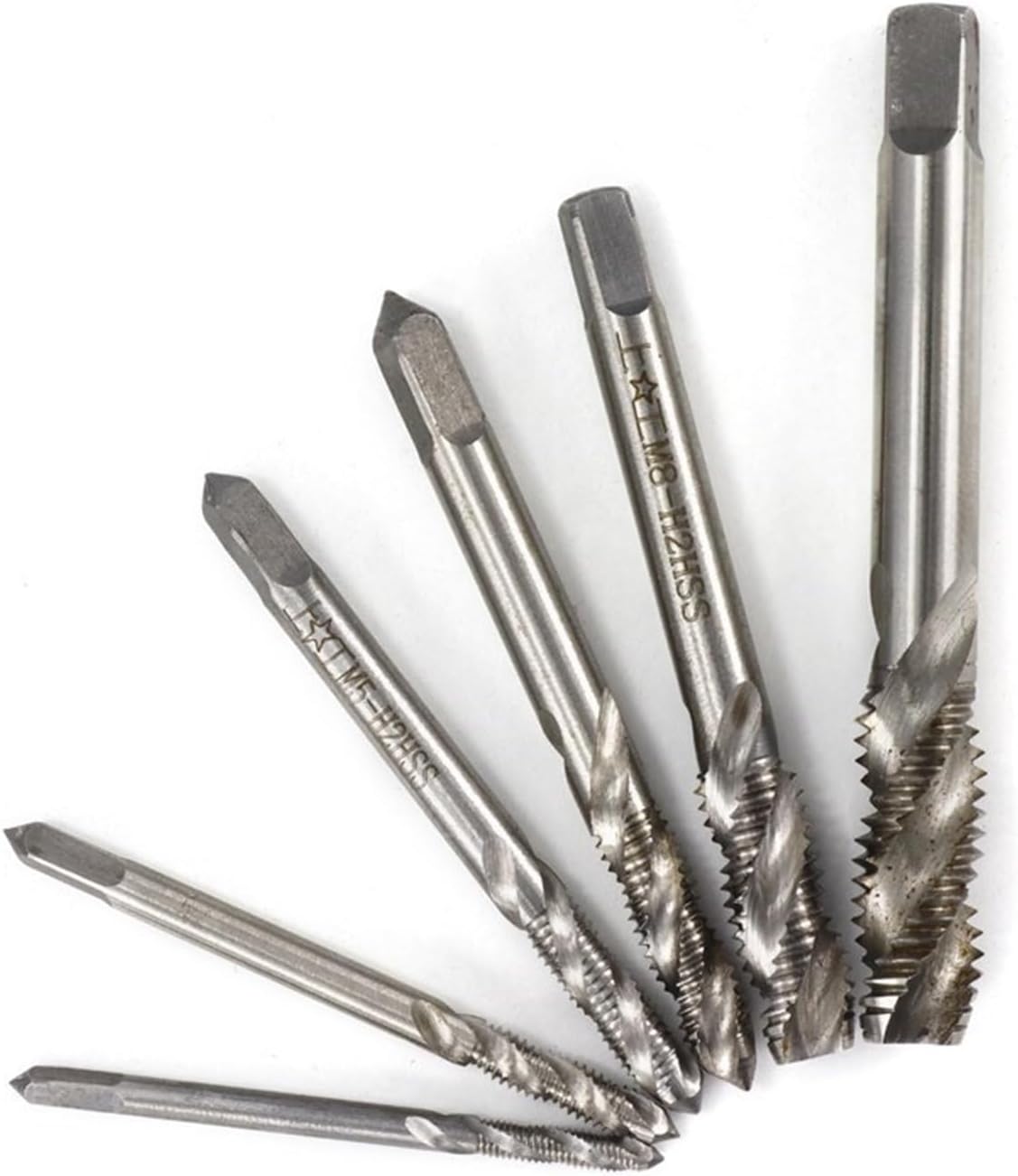 M2-M18 HSS Spiral Thread Tap Machine Plug Tap Sprial Flute Screw Tap Drill Bit for Metalworking Tools (Size : M8x1.25)