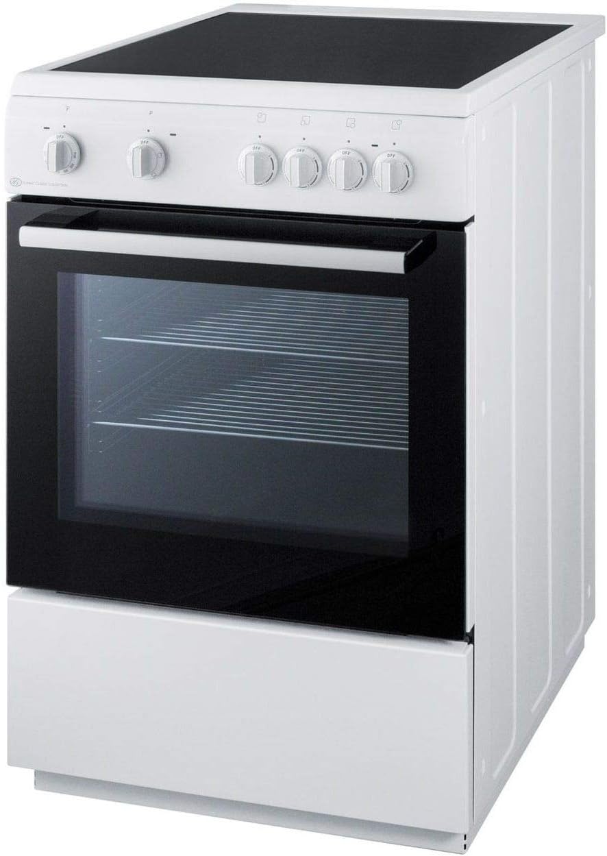 Summit 24” Electric Smooth Top Range, 2.4 cu.ft. Oven. ADA Compliant, White- CLRE24WH