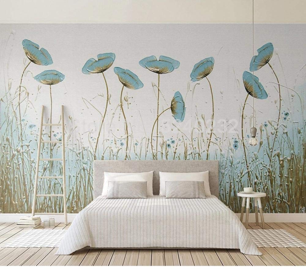 Papier peint 3D fleurs vertes habiller grand mur blanc salon chambre 4x2.8m