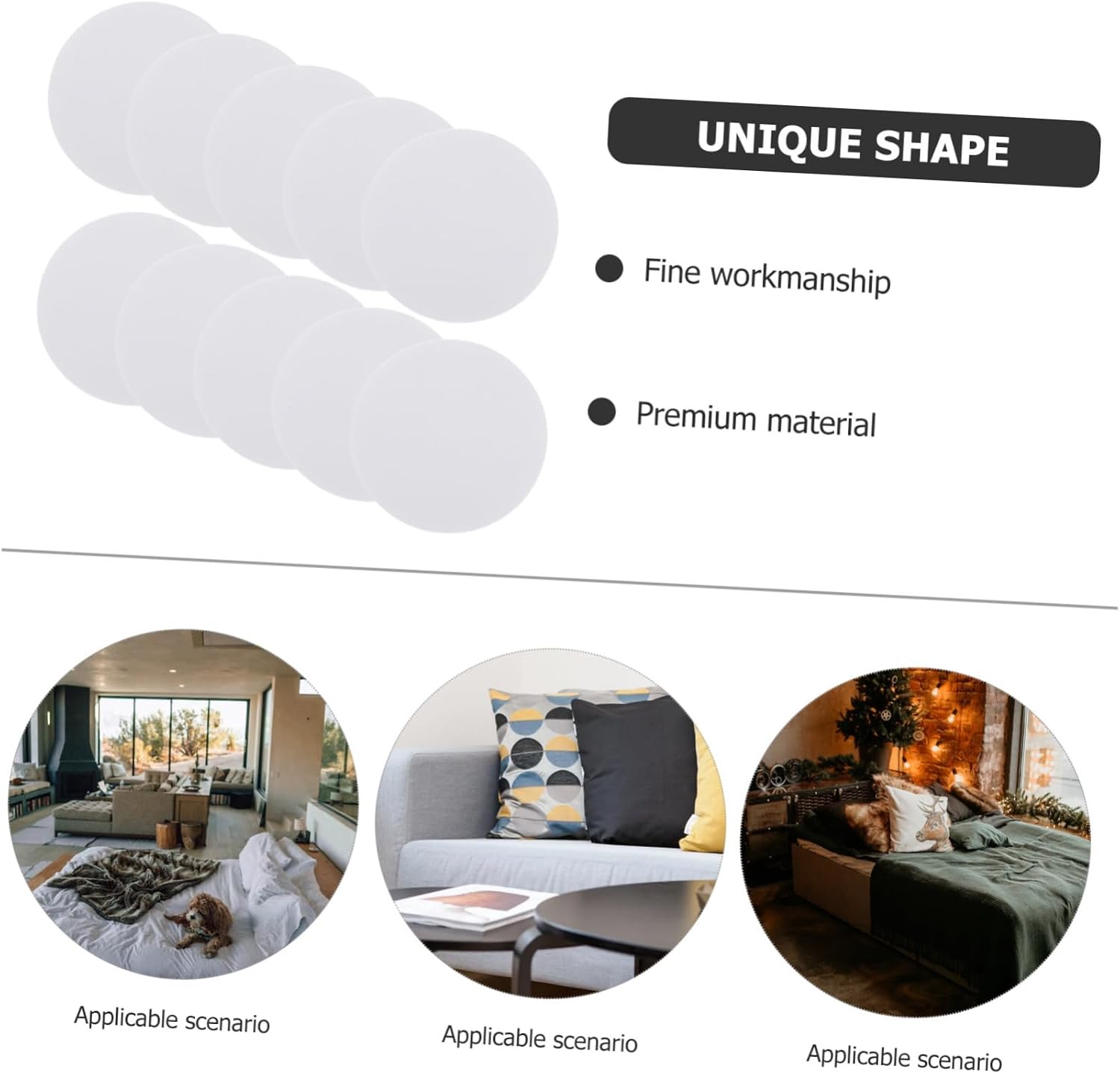30Pcs Double Sided Hook and Loop Tape Pads Non Slip Round Corner for Smooth Surfaces Tile Adhesive Carpet Fixers for Bed Sheets Sofa Cushions