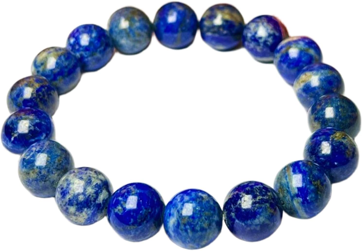 ZOYLA natural lapis lazuli gemstone 12mm|round shape, smooth cut stone |7 inch|blue color gem |energy stretch bracelet | healing wristband | handmade jewelry | KB_BRC_01313