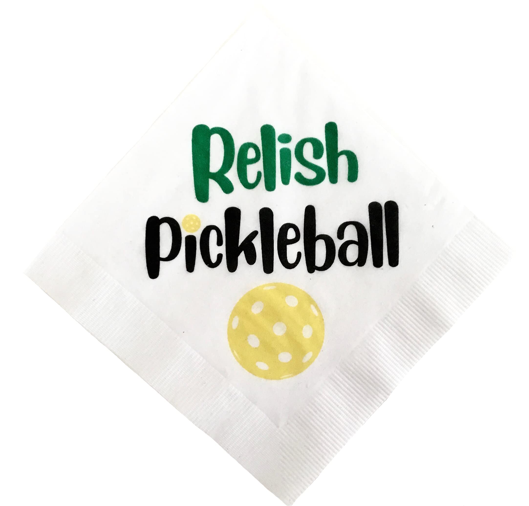Caspari Pickleball-Cocktail Servietten – 20 Stück Pro Packung, Dreilagig, Chlorfrei Gebleicht, In Deutschland Gedruckt