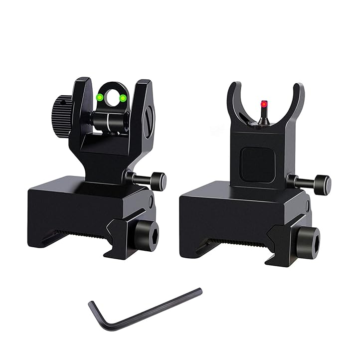 Buy DBJGMAO Fiber Optics Iron Sights, Low Profile Flip up Iron Sight