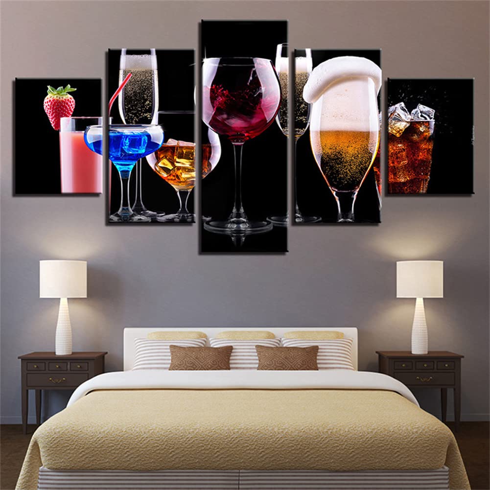 Kit complet diamond painting adultes strass point de croix 5 pièces vin