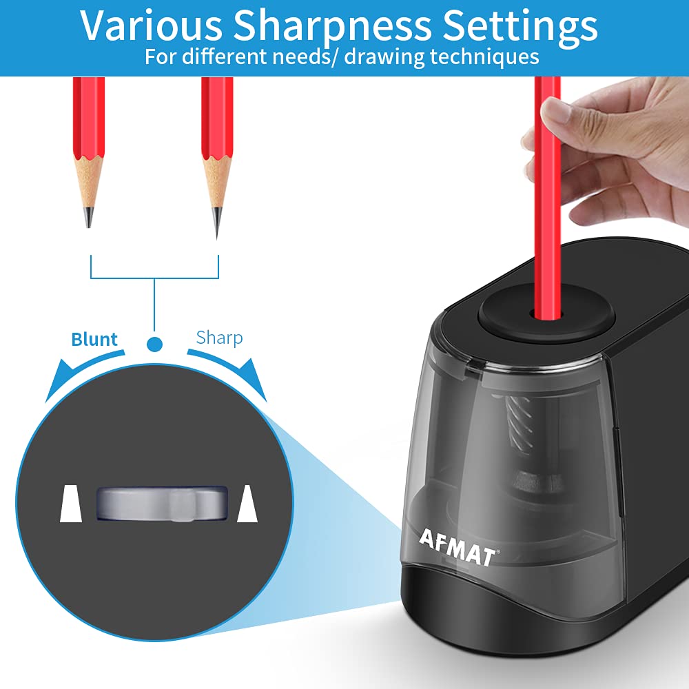 AFMAT Pencil Sharpeners, Electric Pencil Sharpener, Handheld Sharpener