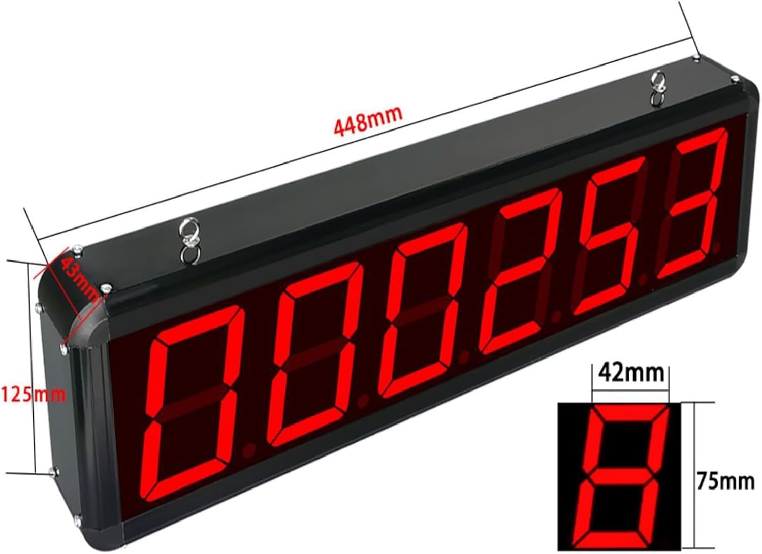 Compteur LED, compteur à affichage numérique automatique, 0-999999 6 chiffres, compteur à affichage numérique rouge 3 pouces for verre, divers objets transparents et non transparents, la distance de d
