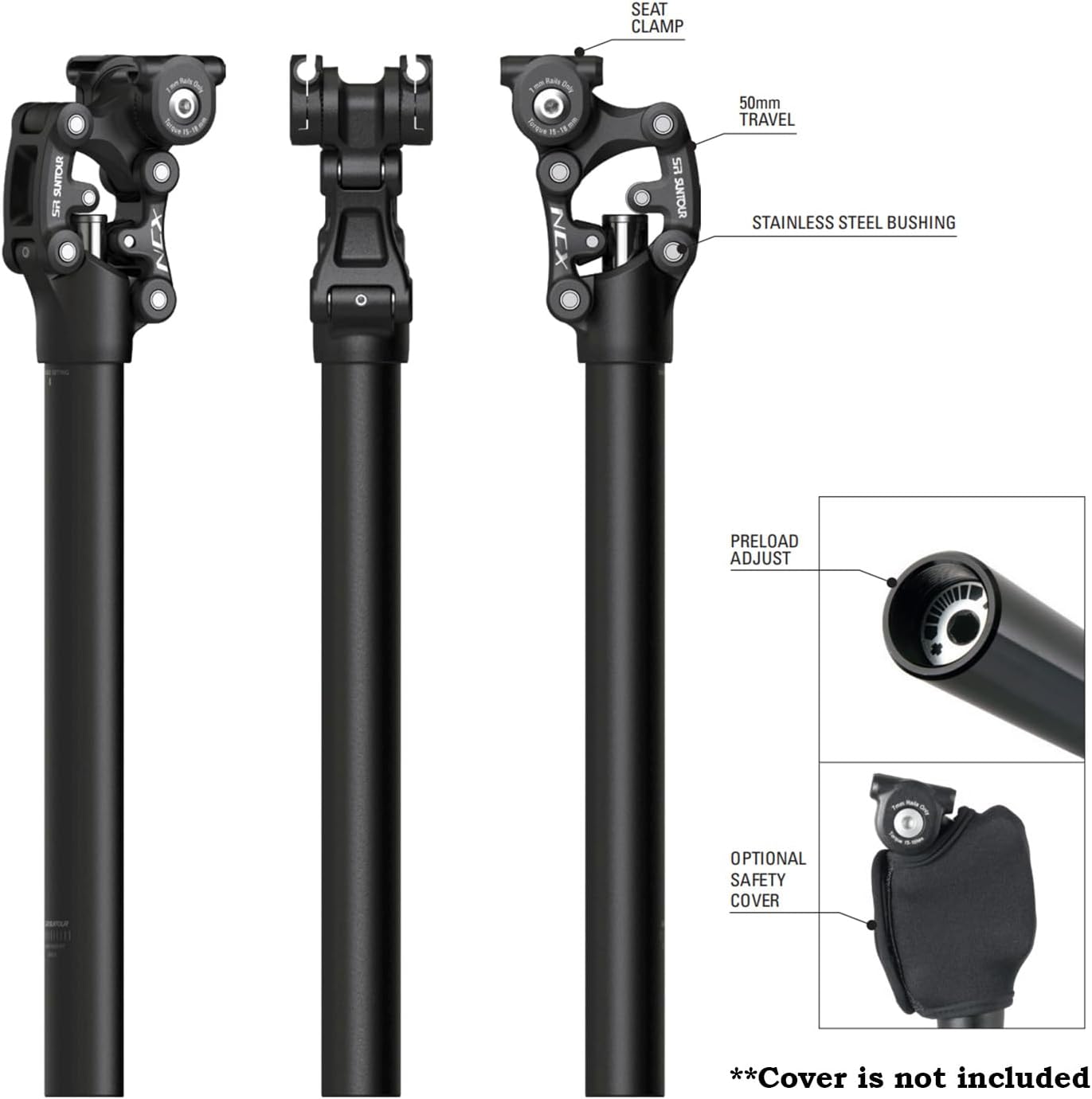 SR SUNTOUR NCX Suspension Seatpost - 350mm