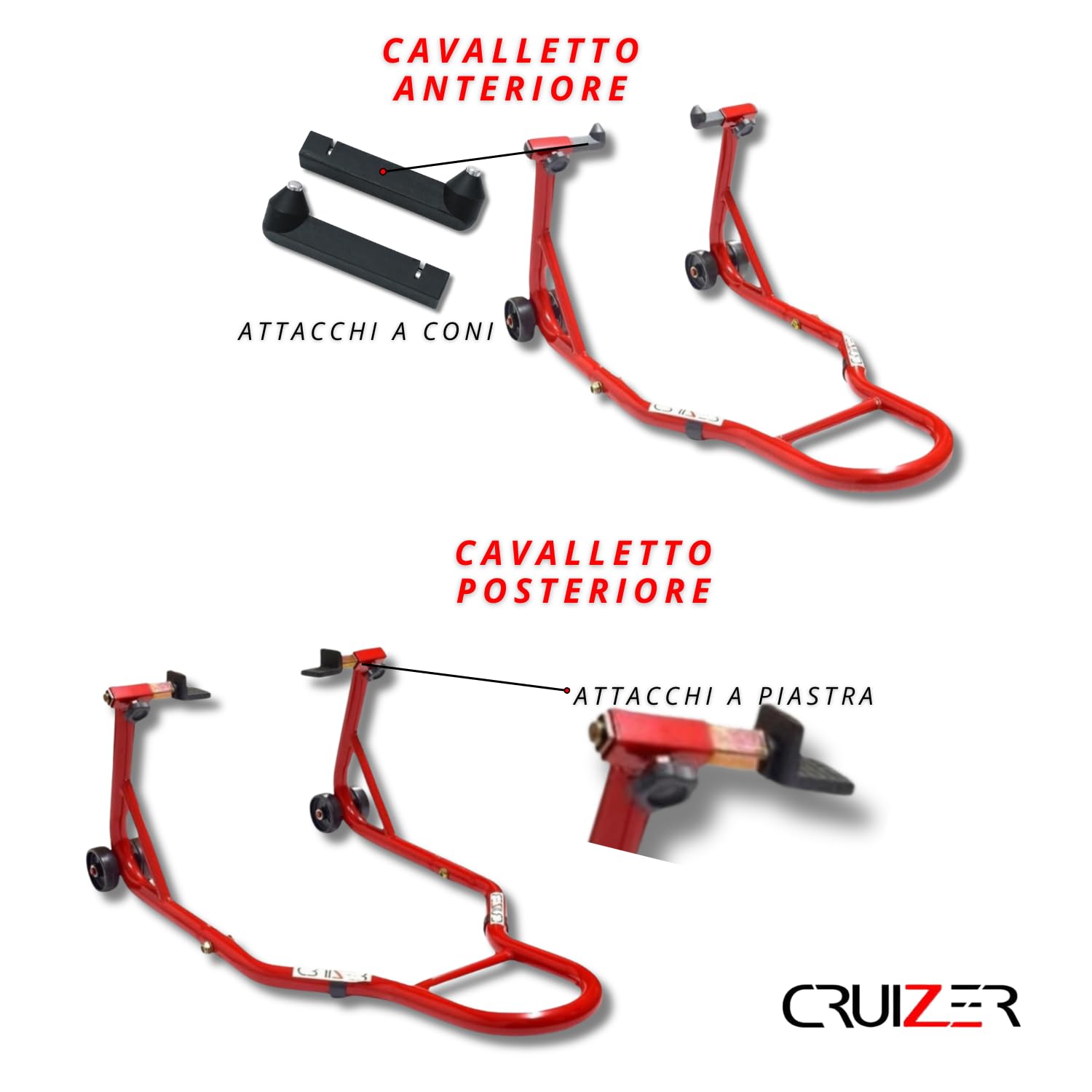 Cavalletto Posteriore Moto BASTEF Con Attacchi A L Gomma Universale