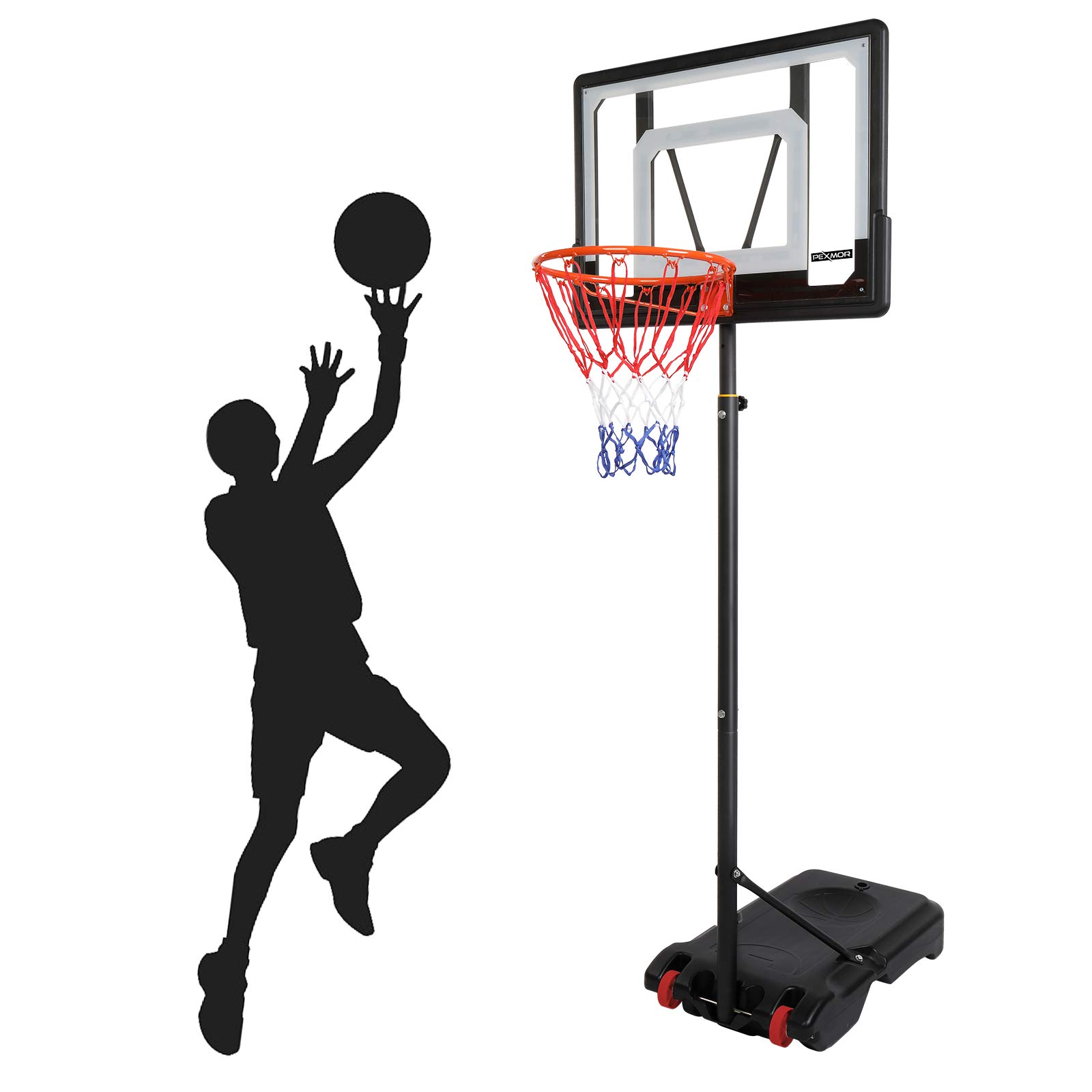 Buy PEXMOR Basketball Hoop Outdoor, Portable 57ft Height Adjustable