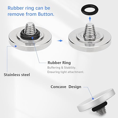 Miniatura 6 de Haoge botón de obturador metálico de 12 mm para Fujifilm XT5 X-Pro3 XT50 GFX100RF XE5 Nikon Zf DF y Leica Q3 43 M10 M-11, superficie cóncava, plata,
