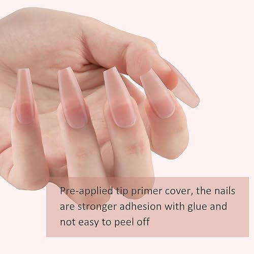 Miniatura 2 de Wellquinn Puntas de uñas de gel suave de cobertura completa, puntas de uñas precoloreadas y preliminadas, uñas postizas de ataúd, puntas de gel para