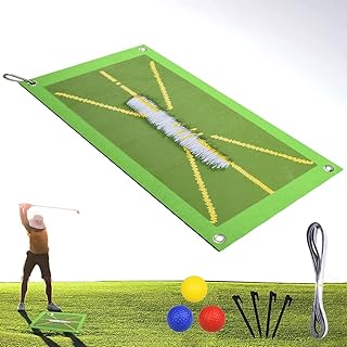 2PCS Golf Training Mat, 2023 New Golf Divot Mat for Swing Detection Batting Analysis Swing Path and Correct Hitting Posture Golf Practice Swing Mat, for Family, Friends, Golf Enthusiasts