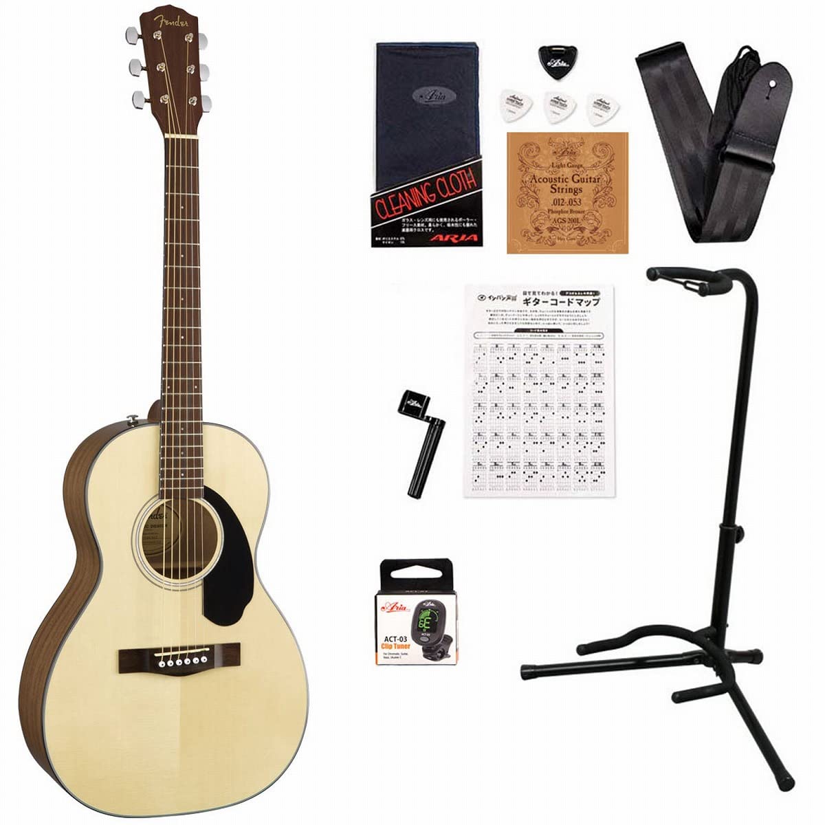 Amazon | FENDER/CP-60S NATアコギ入門豪華12点初心者セット 