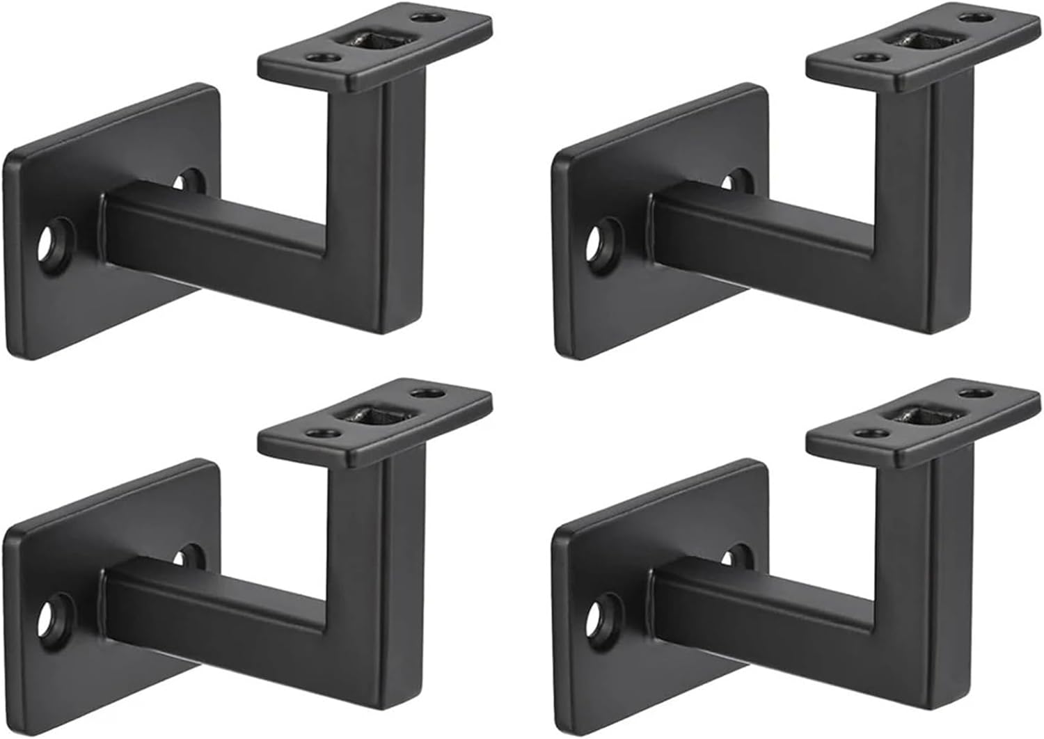 4PCS Black Carbon Steel Stair Handrail Bracket Bannister Balustrade Stair Wall Support Hand Rail Furniture Hardware